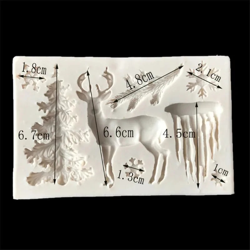Mold Elk Shaped Silicone Mold Christmas Silicone DIY Epoxy Christmas Series Cake Baking Decoration Chocolate Mold Oasis Select