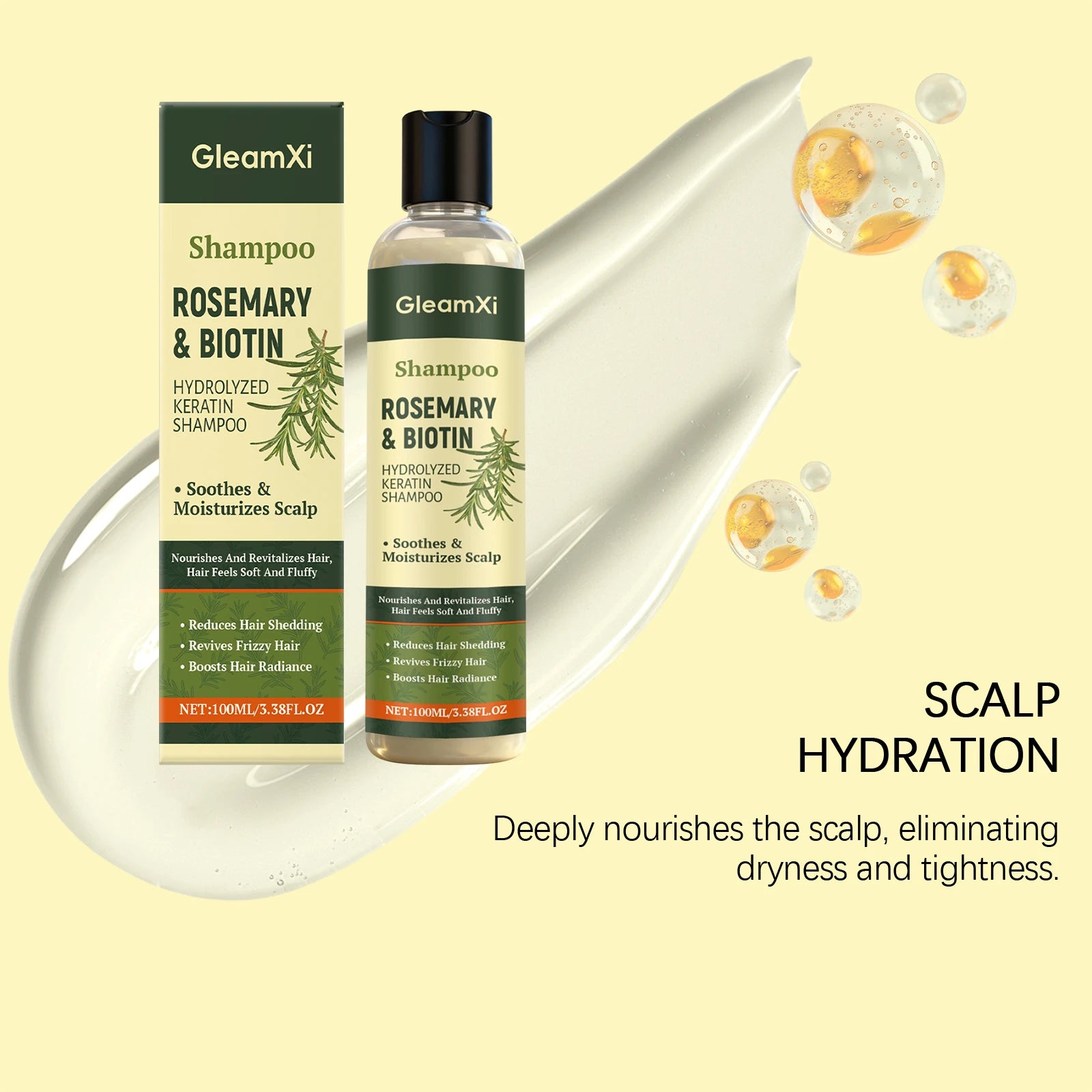 Organic Rosemary Biotin Shampoo Hair Thickening Strengthening Shampoo Deep Nourishing Volumizing Anti Dandruff Hair Care Product Oasis Select