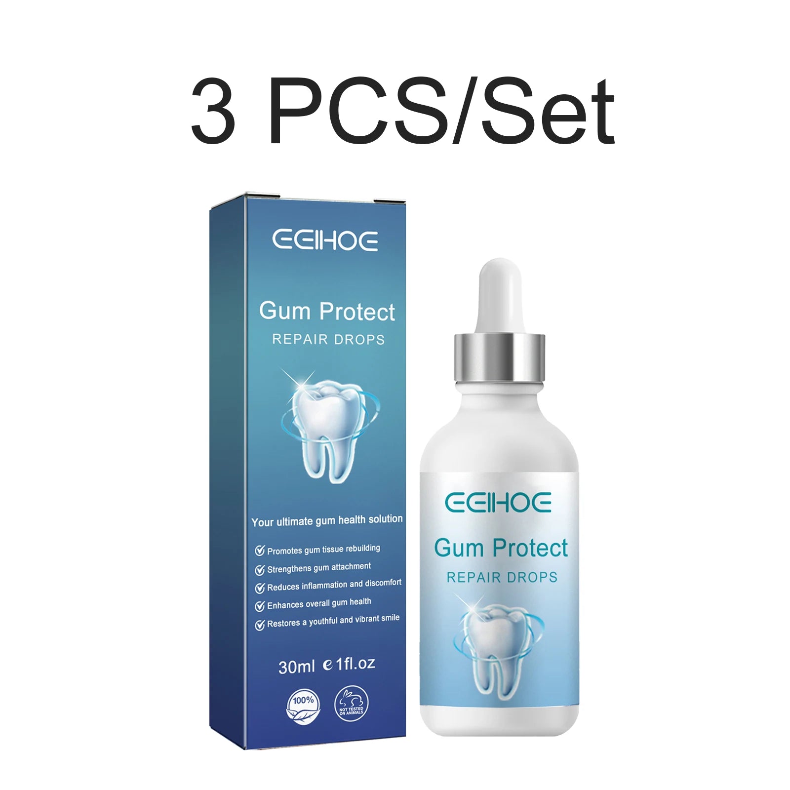 New 30ml Dental Care Drops Gums Care Serum Relieve Tooth Allergy Gum Pain Tooth Stain Cleaning Toothpaste for Gum Tooth Support Oasis Select 3 PCS