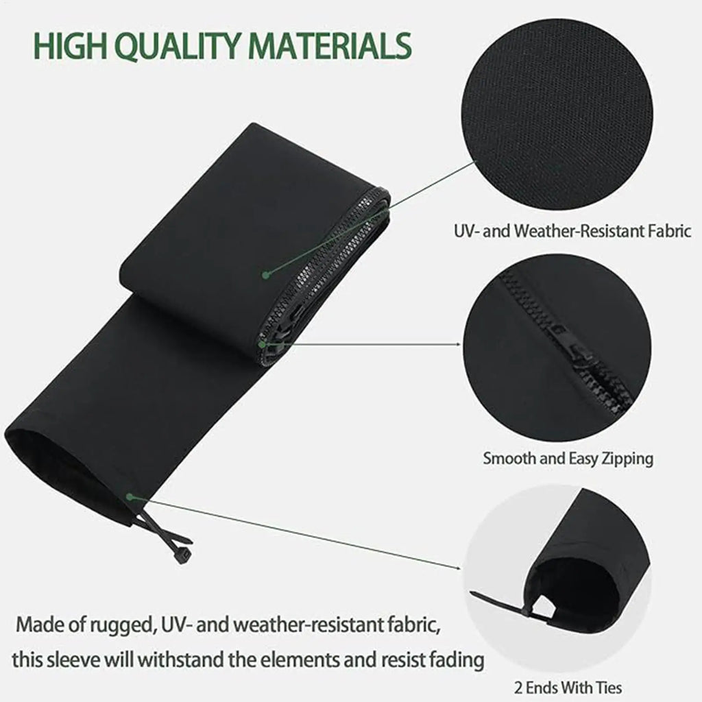 48 Inch Outboard Rigging Sleeve Zippered Wire Wrap Black Trolling Motor Wire Protector for Boat Marine Outboard Fishing Gear Oasis Select