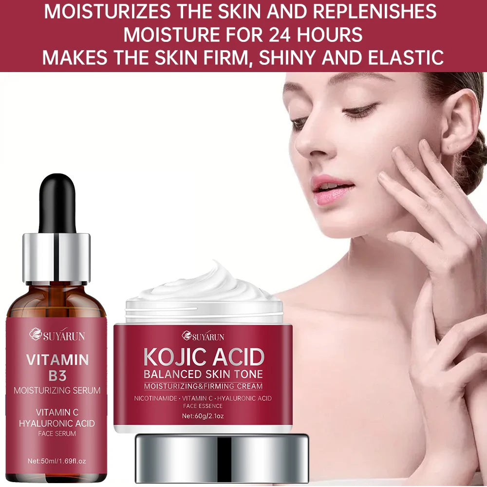 Kojic Acid Cream & Vitamin B3 Serum Set – Brightening Duo