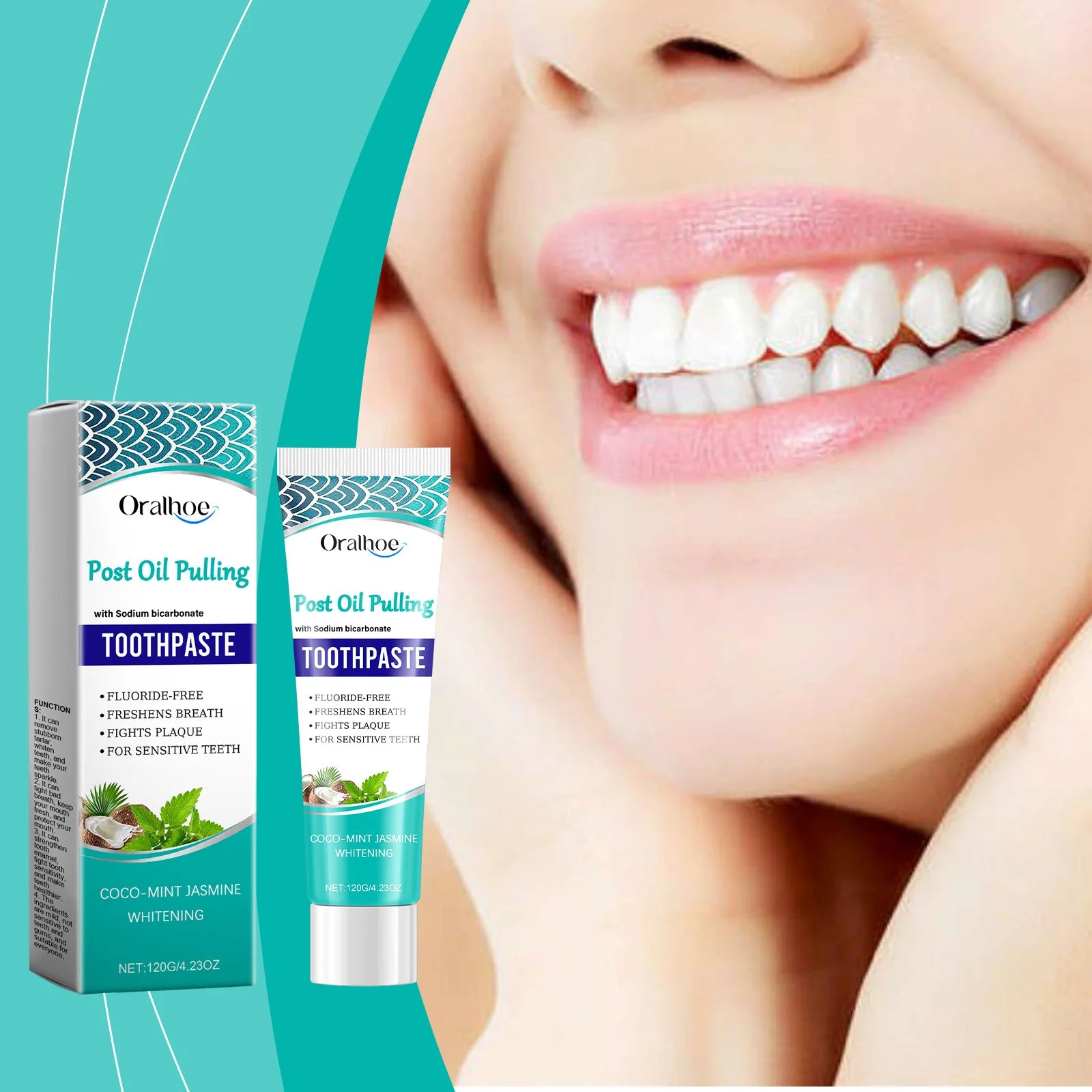 Coconut Oil Teeth W-hitening Toothpaste Repair Cavitie Reduce Yellowing Deep Clean Remove Plaque Stains Gum Treatment Toothpaste Oasis Select