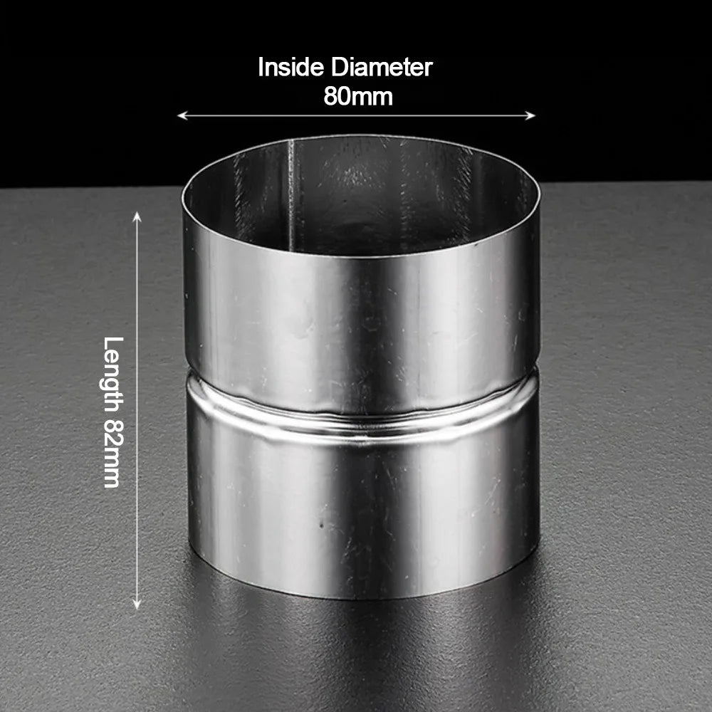 New Stainless Steel Pipe Joint Round Straight Pipe Fittings Silver Extend Connection Oasis Select 80mm 16mm
