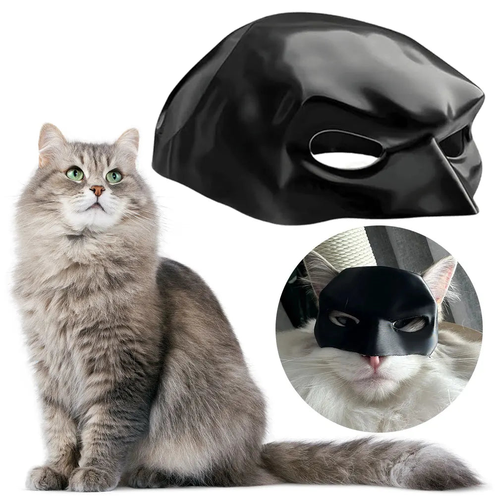 Bat Cat Half Face Mask | Halloween Cosplay Pet Costume