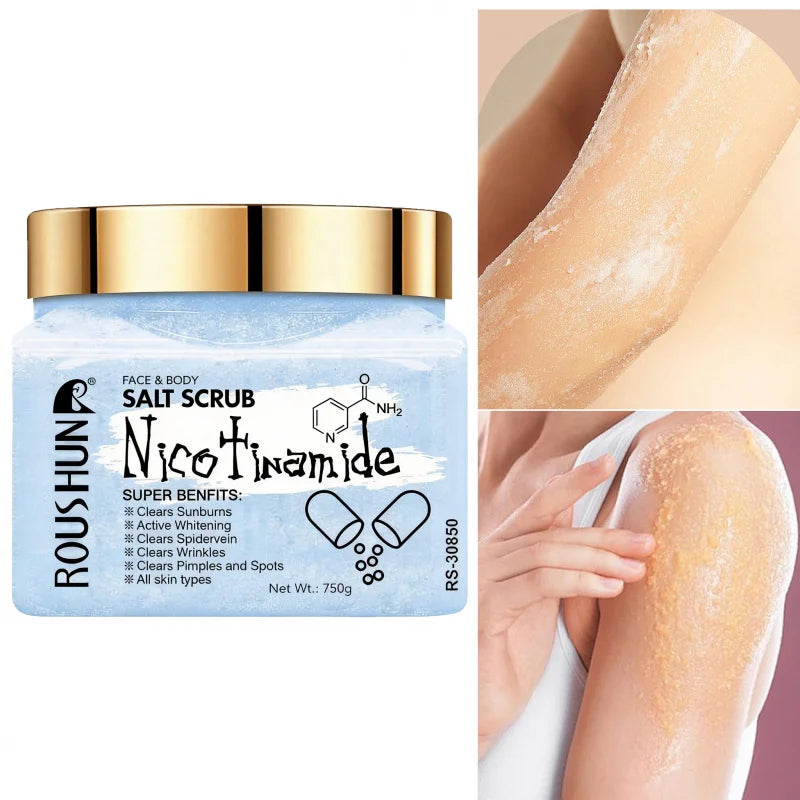 ROUSHUN Niacinamide Salt Body Scrub – Deep Cleanse Family Pack