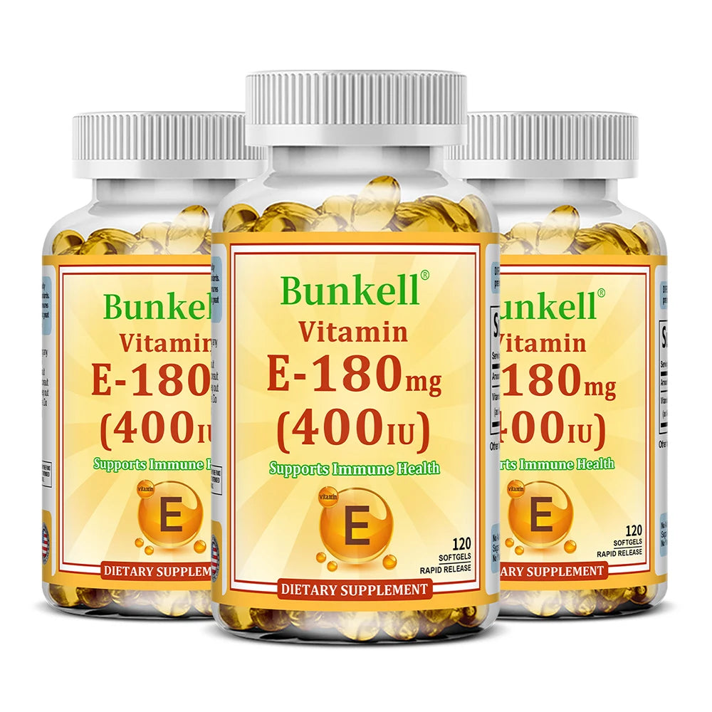 Vitamin E 400 IU Softgels – Antioxidant, Skin & Immune Support Vitamin E Supplement Oasis Select 120 count-3 bottle