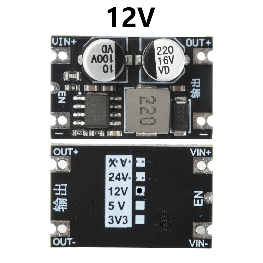 DC-DC Step down Module 1.2A Buck Converter Power Supply Voltage Regulator 6-80V Input 3.3V 5V 12V Output for Electronics Oasis Select 12V