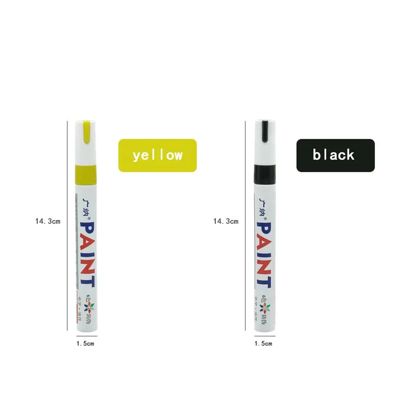 1/2pcs Oily Painting Pen Waterproof Permanent Graffiti Touch Up Tyre Marker Auto Rubber Tire Tread Mark Pen For Bike Cars Metal Oasis Select 2pcs mix 3