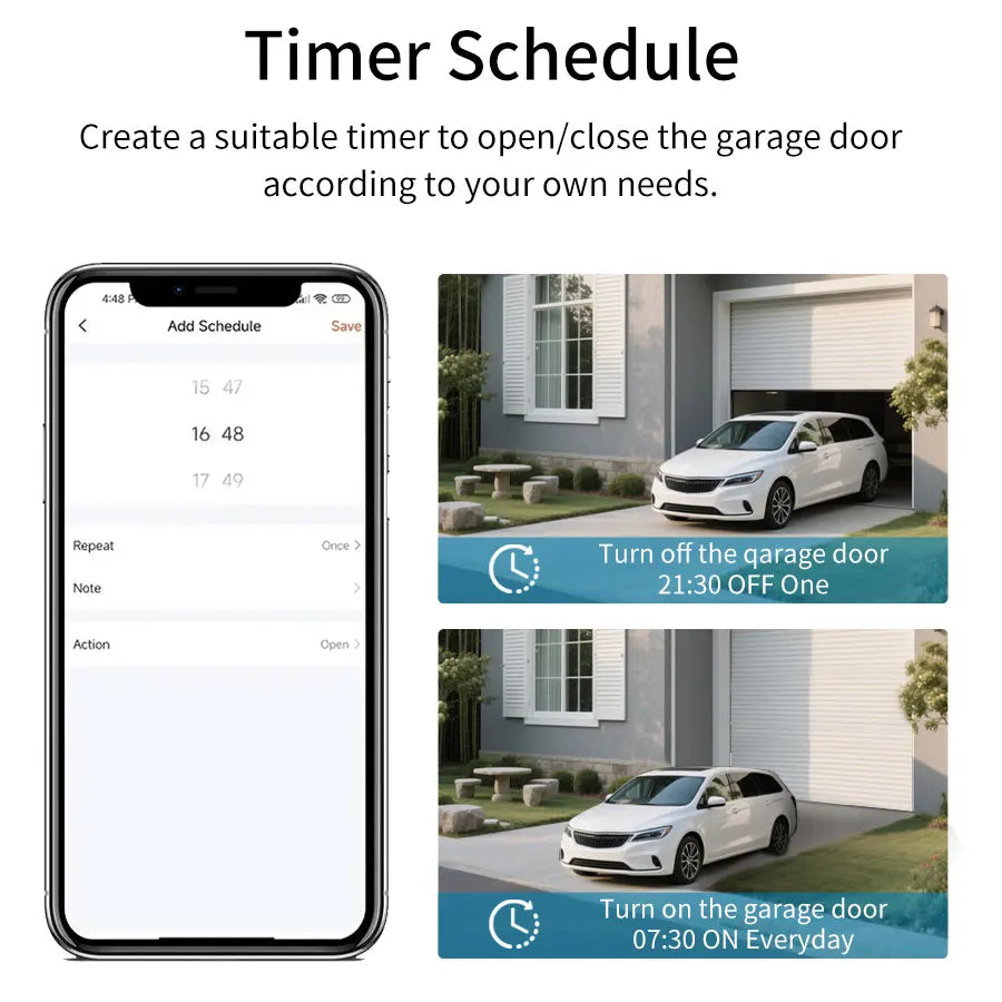 Tuya WiFi Zigbee Smart Garage Door Switch AC 100-240V Mini Gate Opener Module APP Connection and Timing Alexa Voice Control Oasis Select
