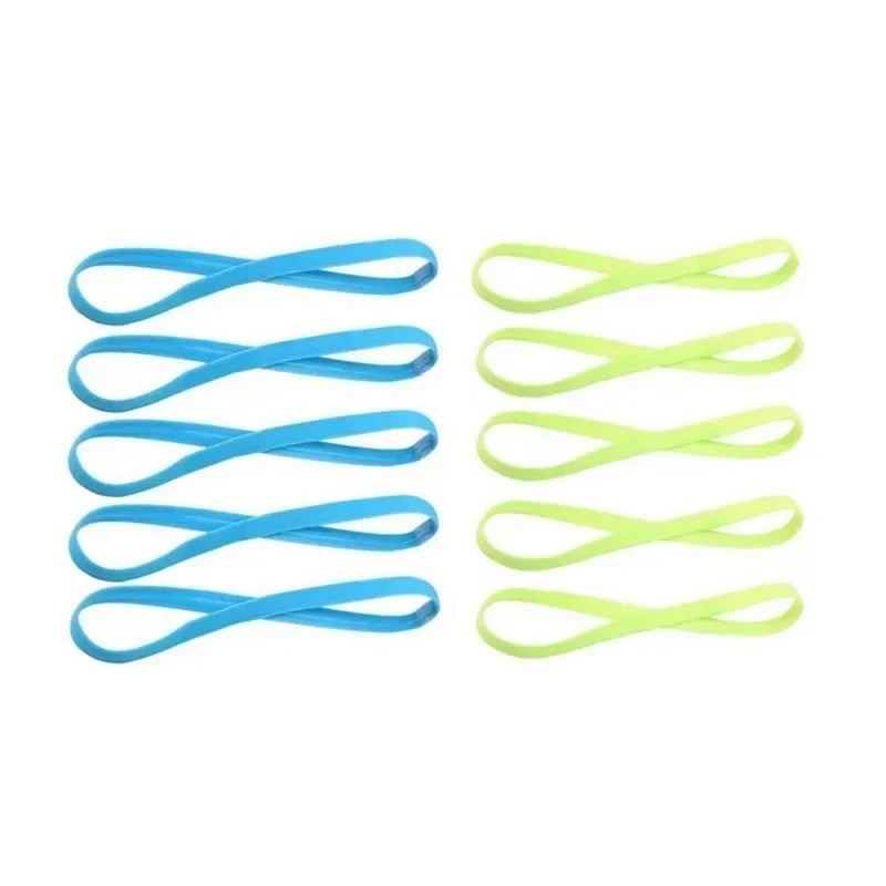 5Pcs Candy Color Women Men Yoga Hair Bands Sports Headband Girls Sport Anti-slip Elastic Rubber Sweatband Football Running Oasis Select 5Blue-5Light green