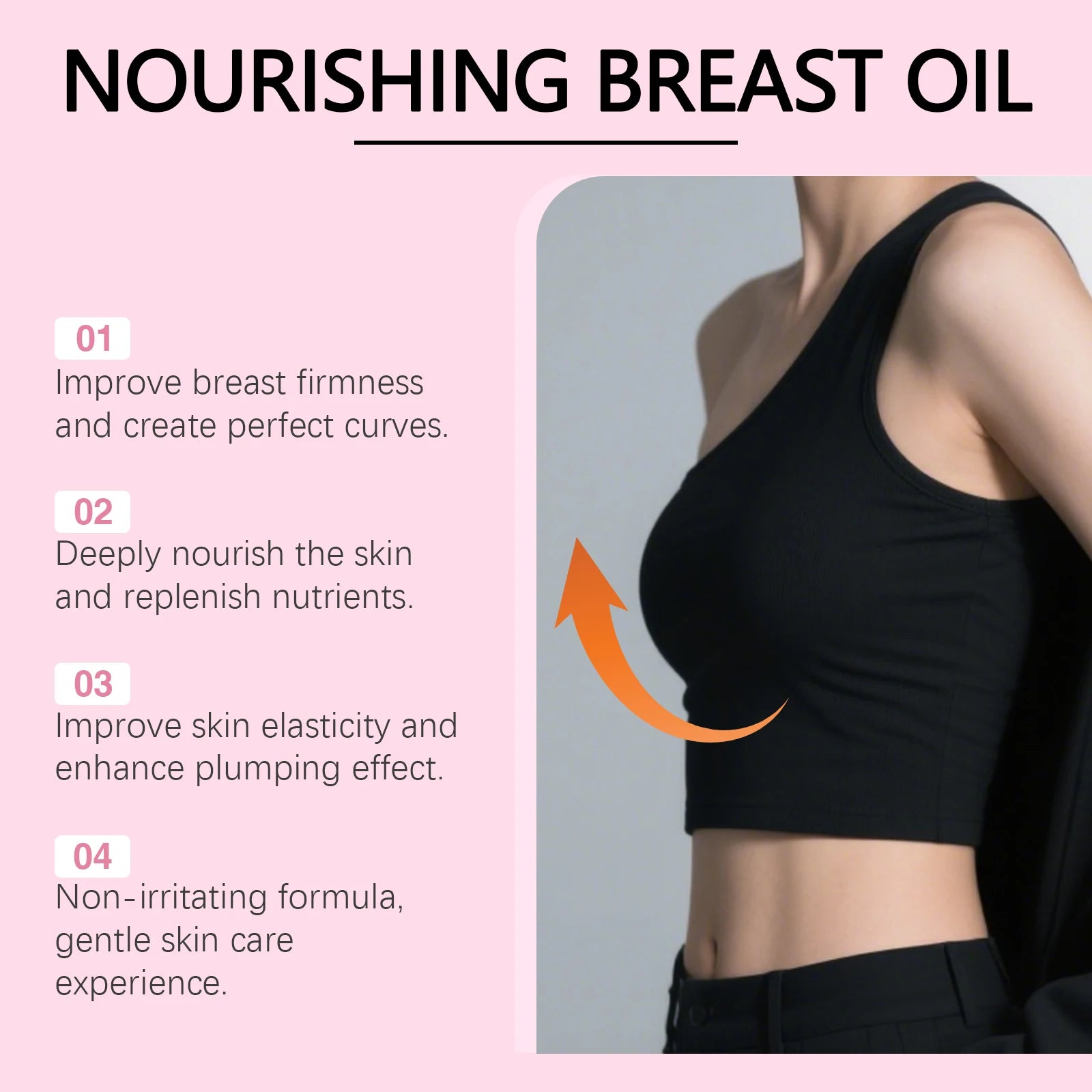OceAura Breast Massage Oil Improve Skin Firmness Shape Breast Contours Enhance Body Curves Nourish Breast Skin Elasticity Oasis Select