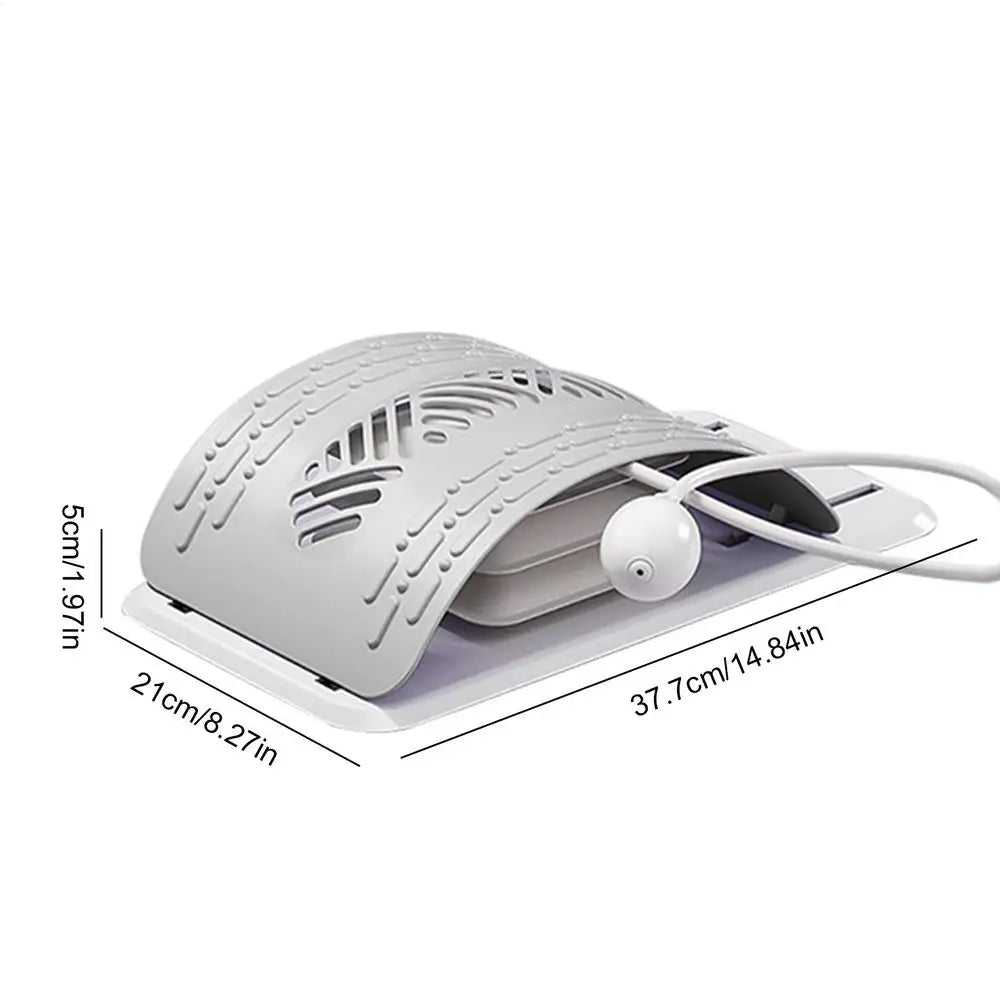 Lumbar Stretcher Ergonomic Back Stretcher for Lower Back Relief Adjustable Support Board Corrector for Workout Women Men Indoor Oasis Select CN Gray