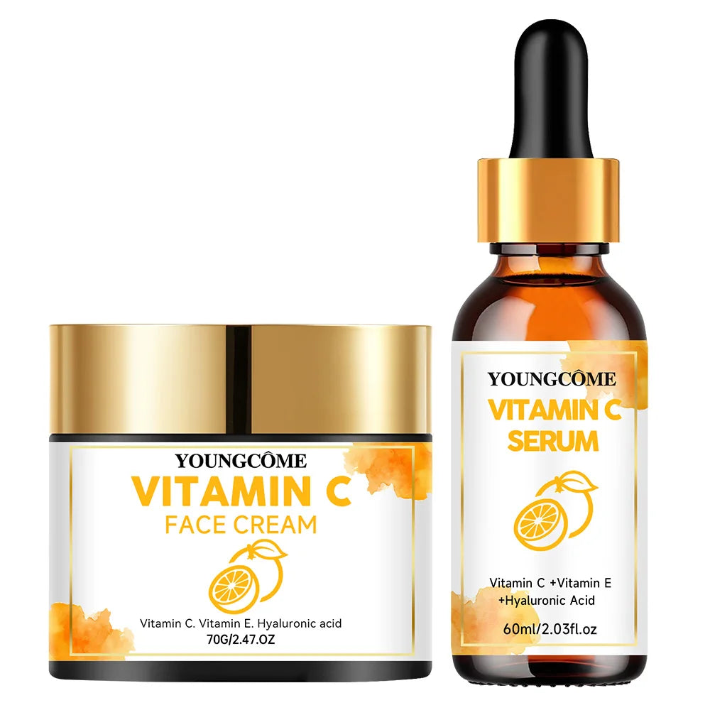 YOUNGCOME Vitamin C & Hyaluronic Acid Skincare Set | Serum + Cream Skincare Set Oasis Select 70 and 60ml