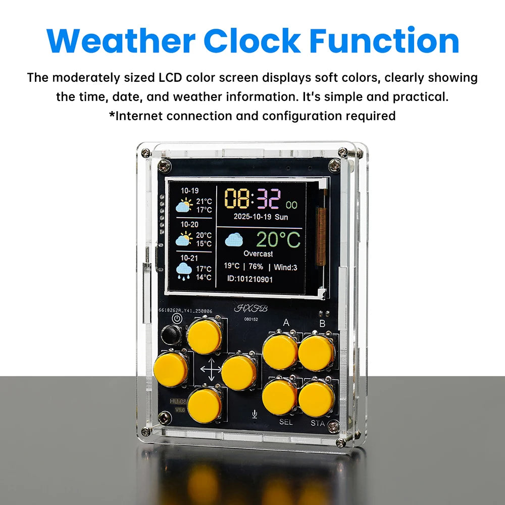 Game Console Electronic DIY kit Handheld Device Weather Display and Clock XiaoZhi AI Robot Soldering Practice Game Console kit Oasis Select