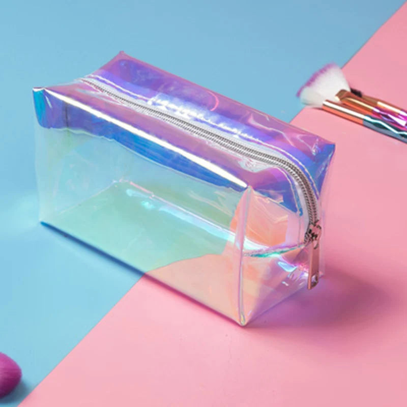Holographic Makeup Bag – Waterproof TPU Cosmetic Travel Organizer