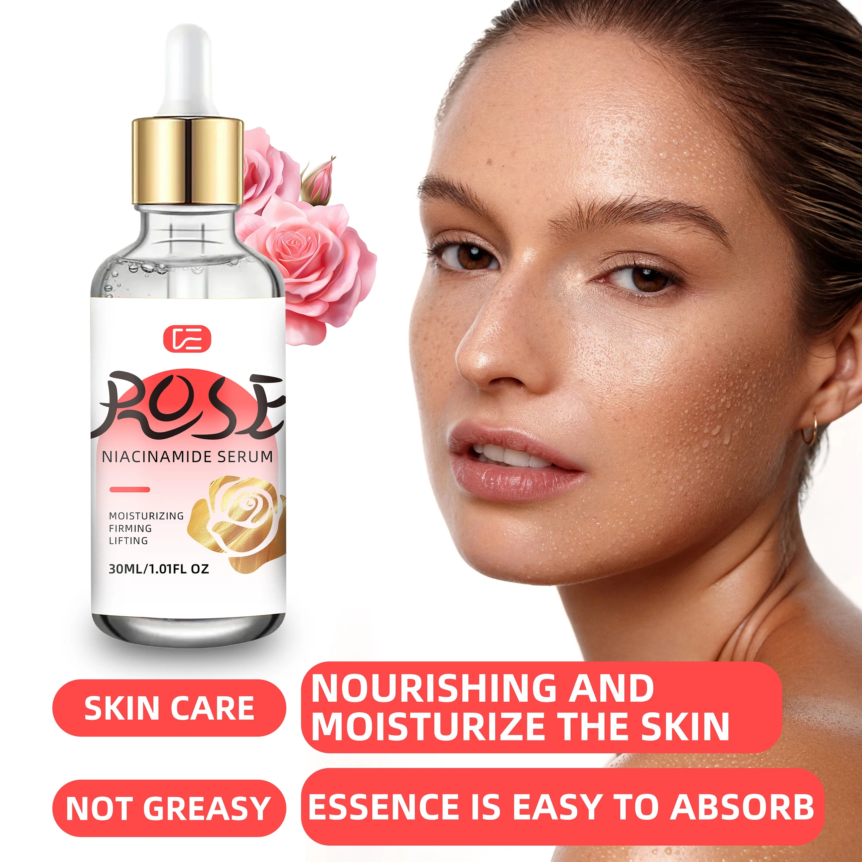 Rose Niacinamide Serum – Firming, Smoothing & Hydrating