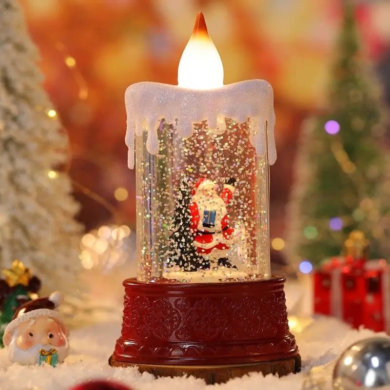 Christmas Illuminated Night Lights Decorate The Desktop with Snowflake and Christmas Wind Lanterns Creating A Festive Atmosphere Oasis Select Red gift elderly 14.6cm