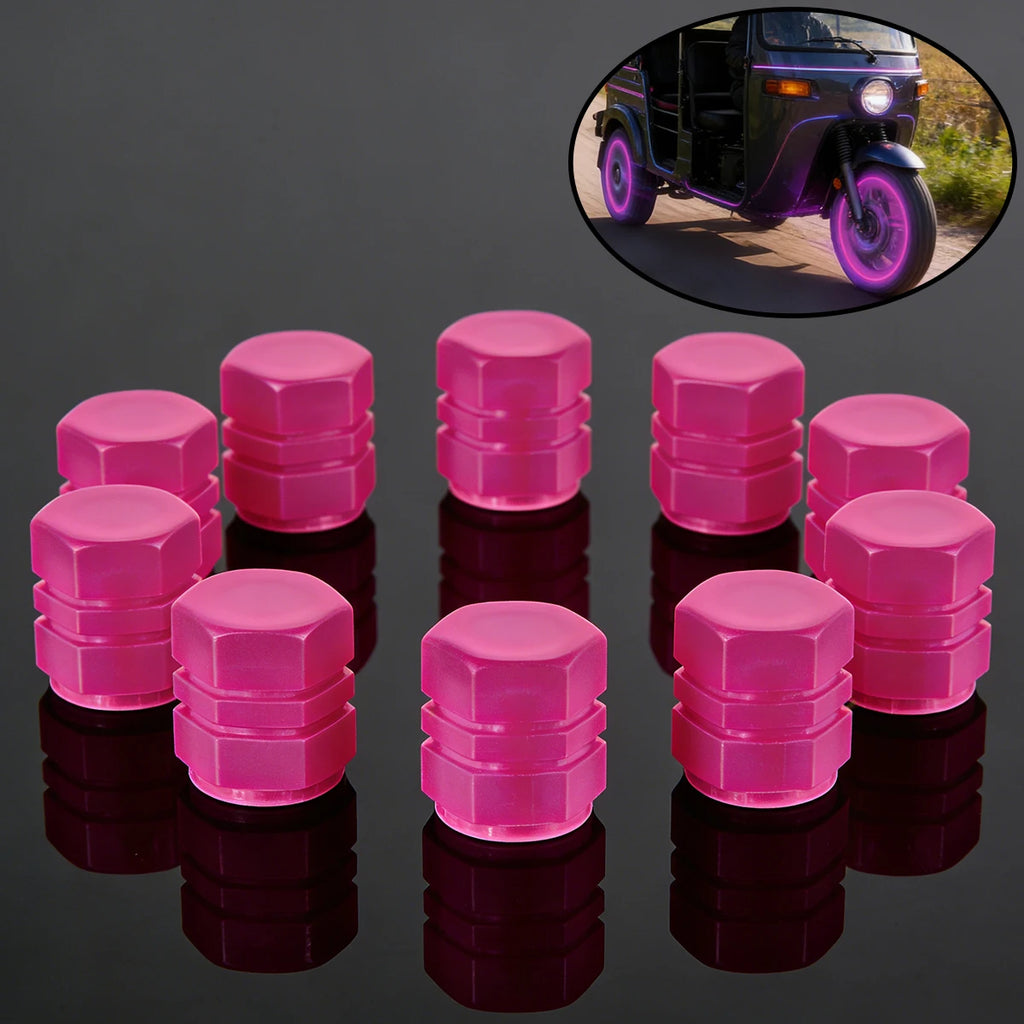 10 PCS Glow-in-the-Dark Tire Valve Stem Caps – Leak-Proof, Corrosion Resistant for Cars, Motorcycles & Bicycles Oasis Select