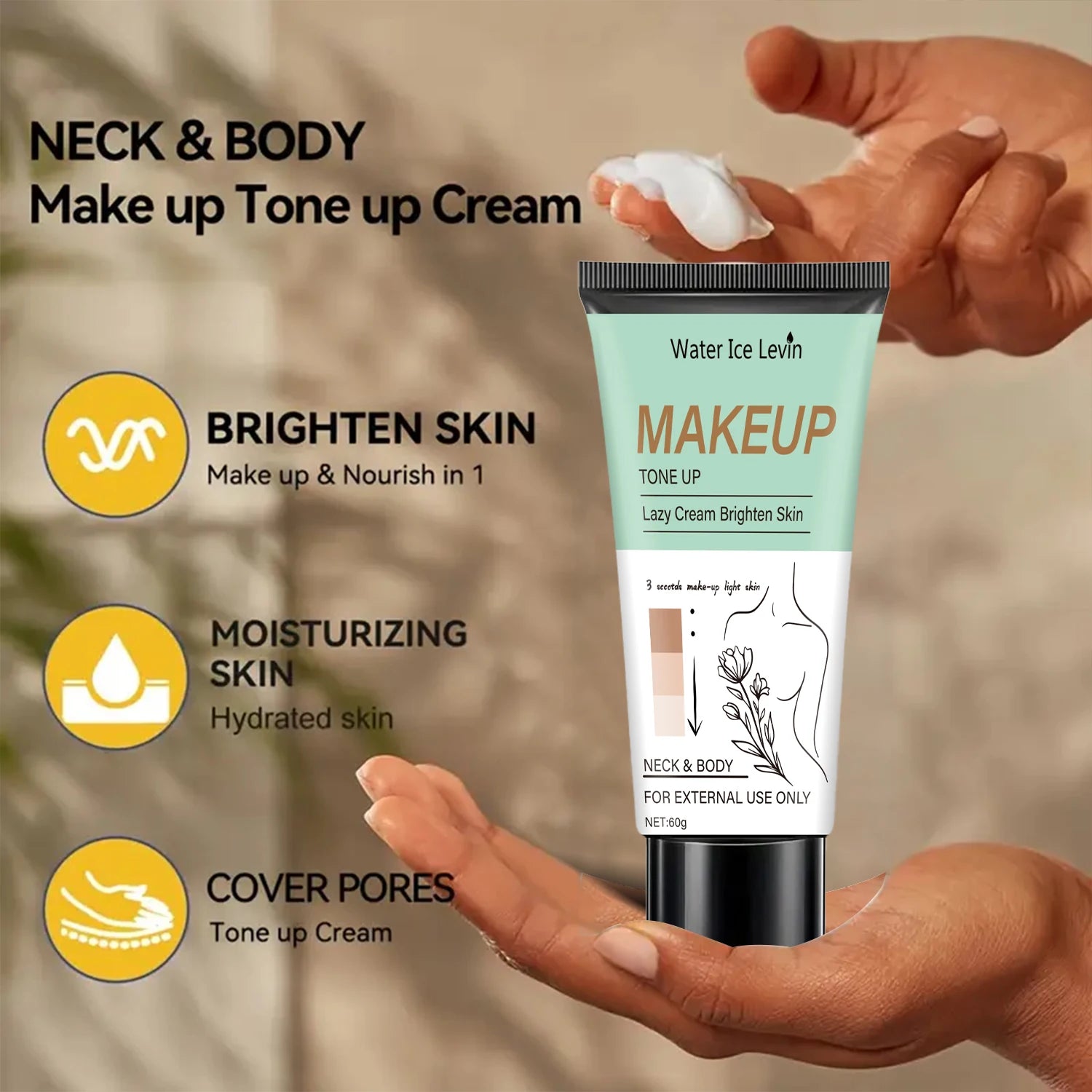 Facial & Body Brightening Toning Cream – 60g | Water Ice Levin Brightening Body Cream Oasis Select