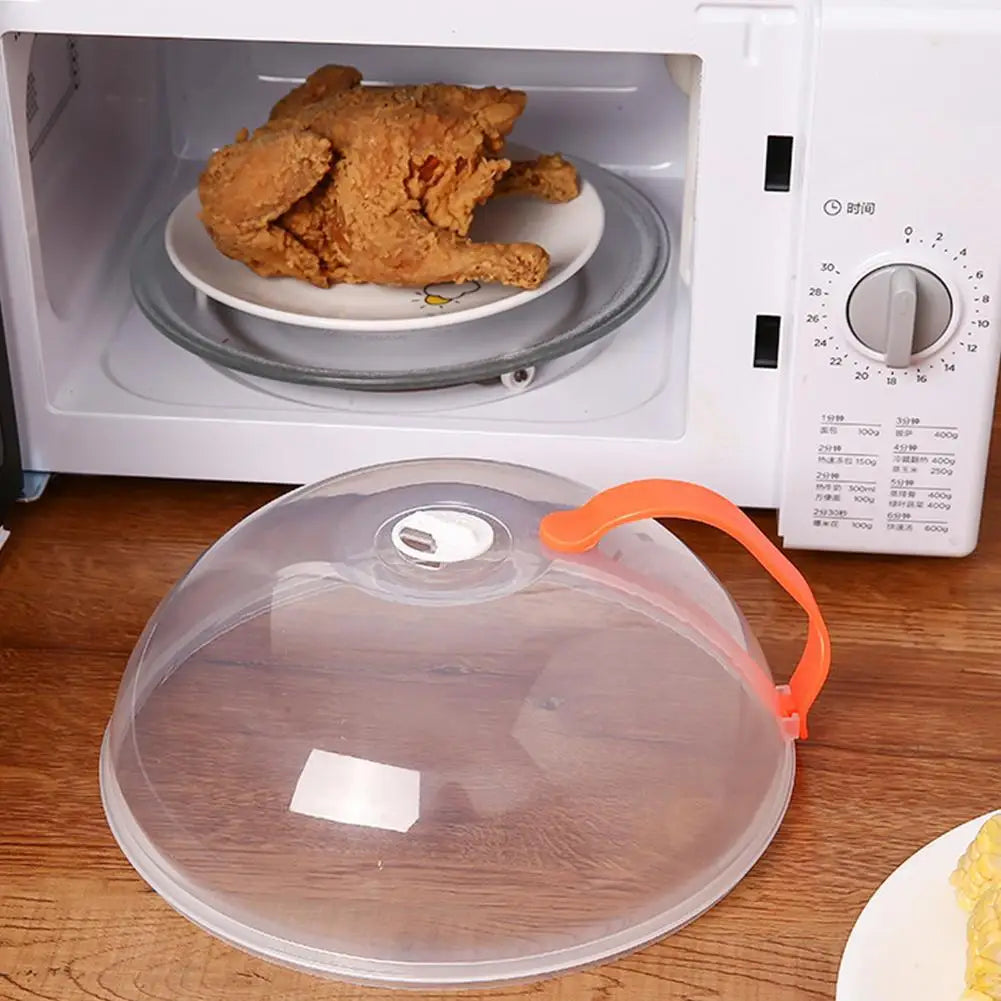 Microwave Food Cover Heat-resistant Food Splatter Guard Microwave Oven Pan Lid Plate Stove Cover Transparent Anti-Splash Cover Oasis Select