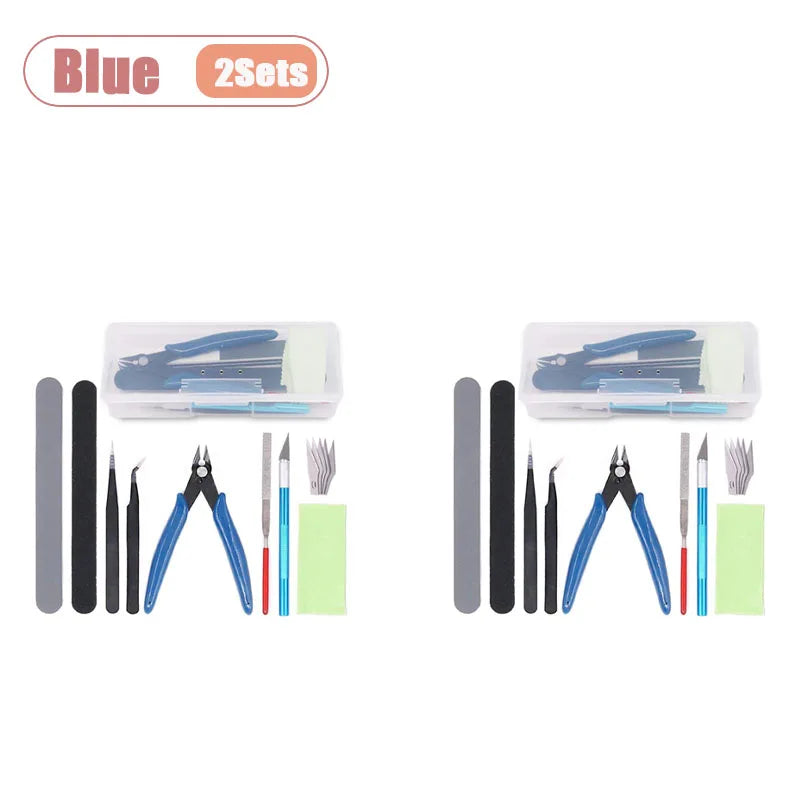 Model Making Basic Tools Handmade Model Car Hobby Building Repair and Assembly Tools Starter Kit for DIY Craft Projects Oasis Select Blue-2Sets