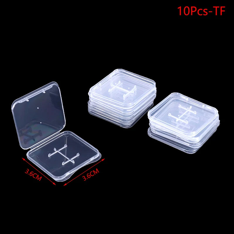 10-Pack Clear Memory Card Cases – SD, TF & CF Storage