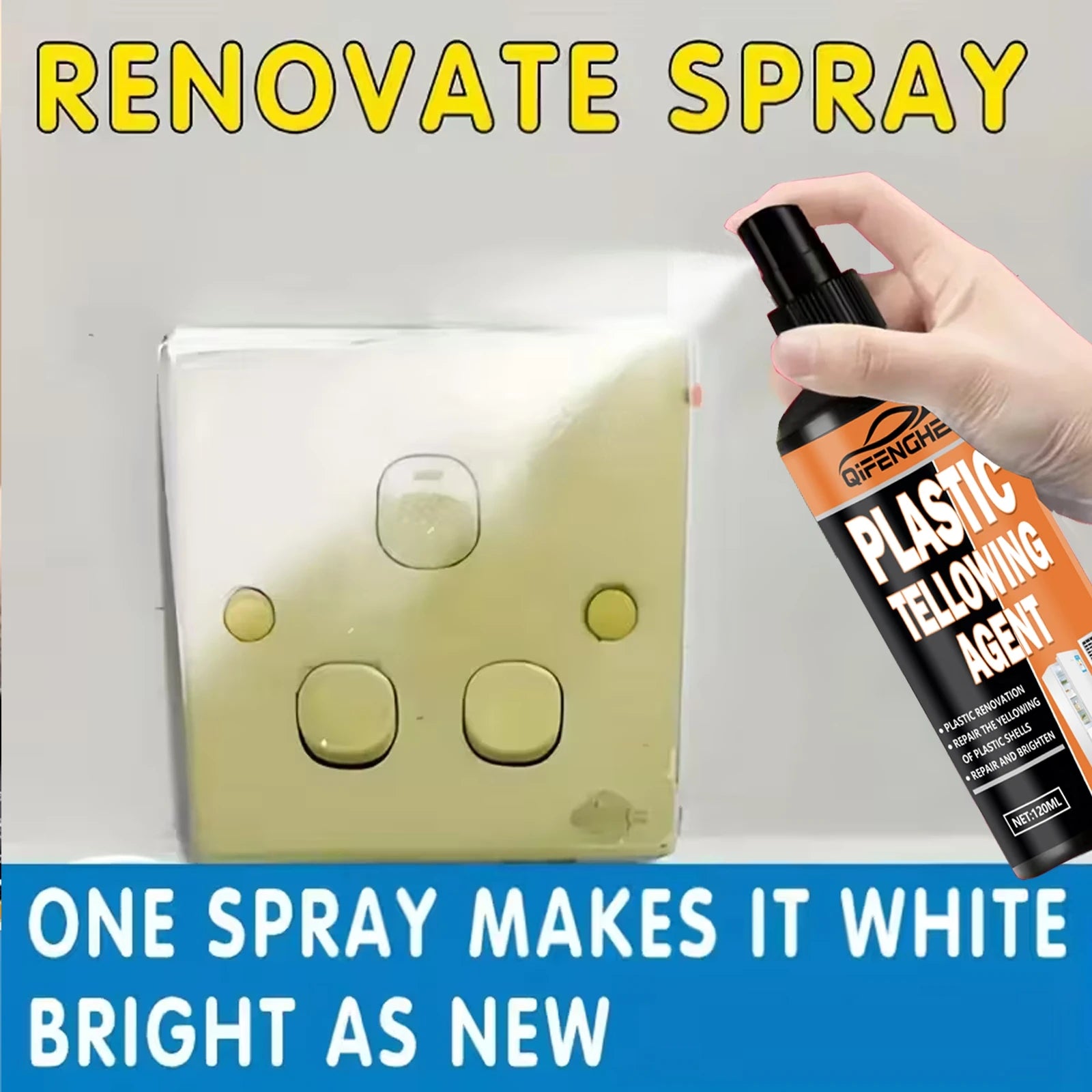 Plastic Refurbishing Agent: Eliminates Yellowing/Oxidation/Scratches, For AC & Car Headlights, Restores Clear Shine Oasis Select