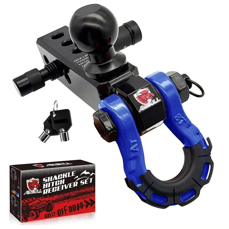 Three hole ball head trailer arm 2-inch base universal RV off-road rescue towing trailer black chrome ball head Oasis Select