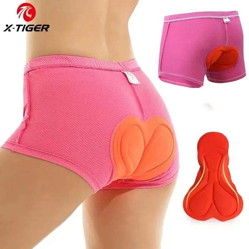X-TIGER Women's Cycling Shorts 3D Padded Shockproof Mountain Bike Shorts Breathable Cycling Briefs Sports Underwear Oasis Select