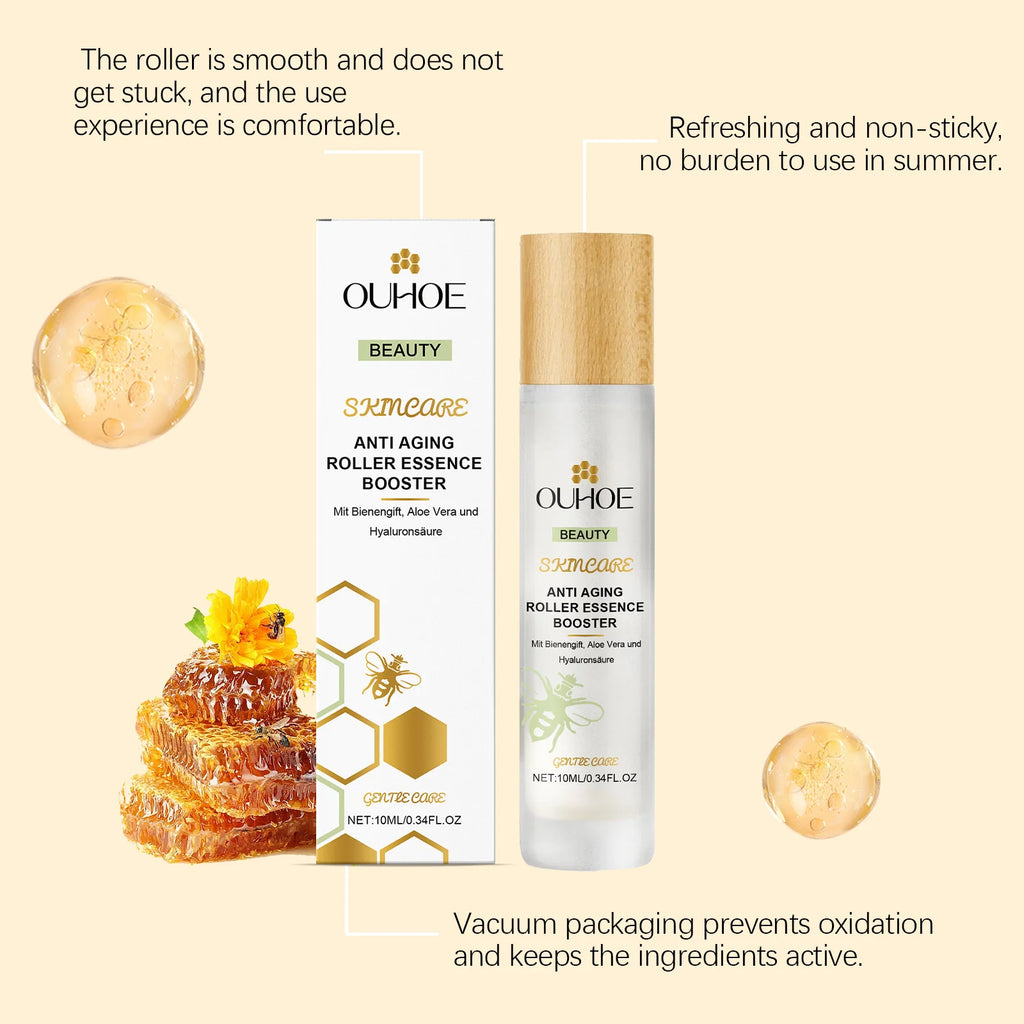 Anti Aging Roller Essence Bee Venom Booster Hyaluronic Acid Skin Firming Fine Lines Improvement Facial Massage Skincare Serum Oasis Select