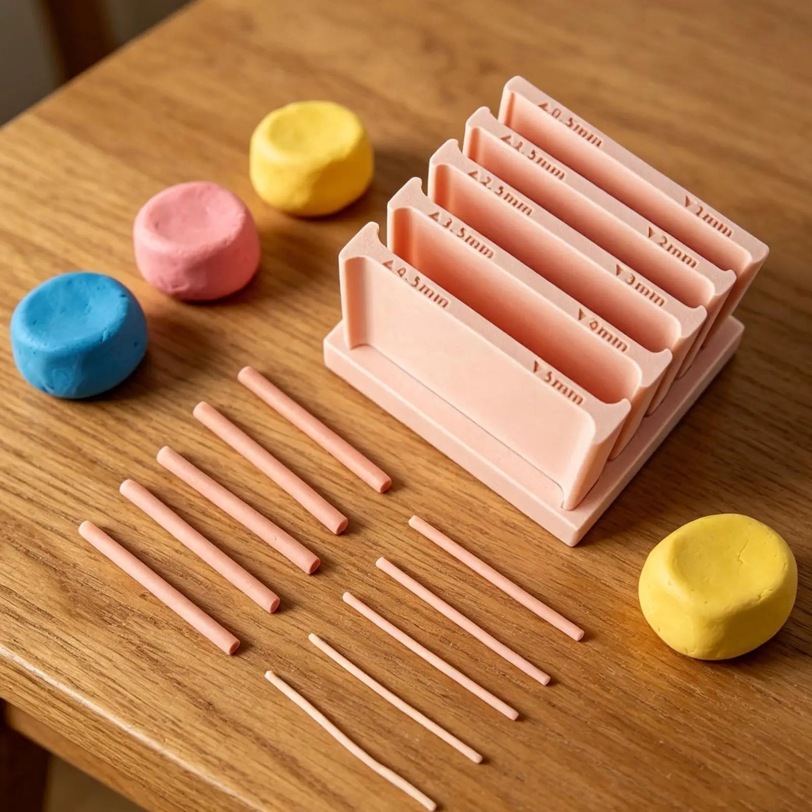 Clay Rolling Strip Shape Maker 5 Size Precise Control Clay Thickness String Roller Tool for Jewelry Making Decoration DIY Craft Oasis Select