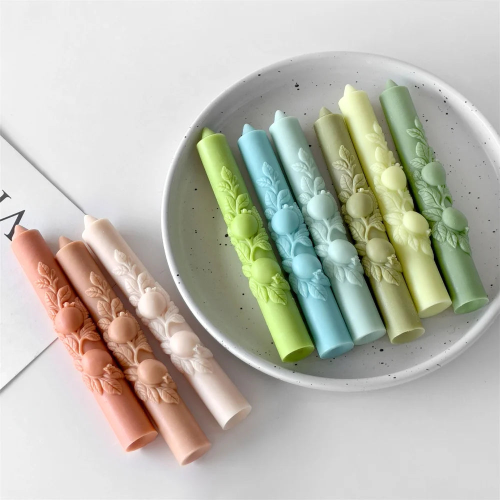 DIY Pomegranate Relief Long Rod Silicone Candle Mold Handmade Aroma Candle Molds Long Pole Soy Wax Candle Making Supplies Oasis Select