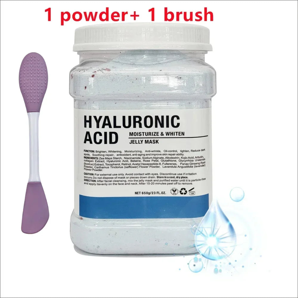 650g Chamomile Hyaluronic Acid Facial Moisturizing Mask Powder with Silicone Brush Increasing Skin Elasticity Rose Jelly Mask Oasis Select