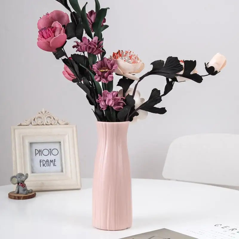 Modern Minimalist Geometric Plastic Flower Pot Dried Flower Vase for Home Living Room Desktop Decor Oasis Select