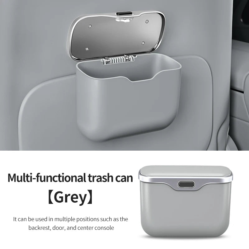 Car Trash Can with Lid – Hanging Auto Interior Waste Bin