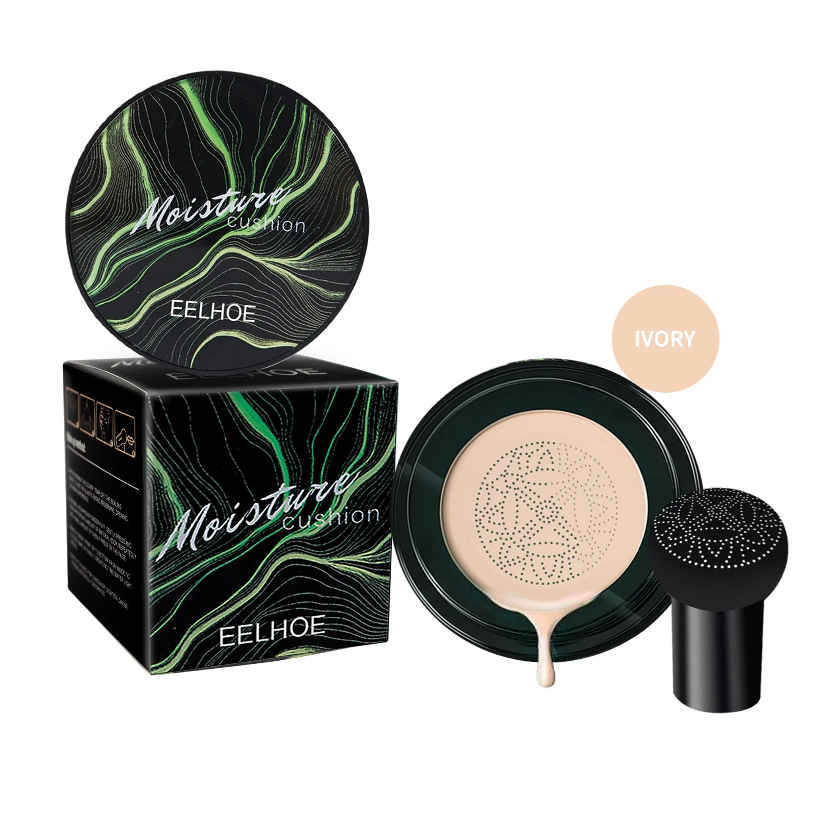 Mushroom Head Air Cushion BB Cream Magic Foundation Face Concealer Moisturizing Waterproof Brightening Makeup Base Cosmetics Oasis Select 1Pcs Ivory