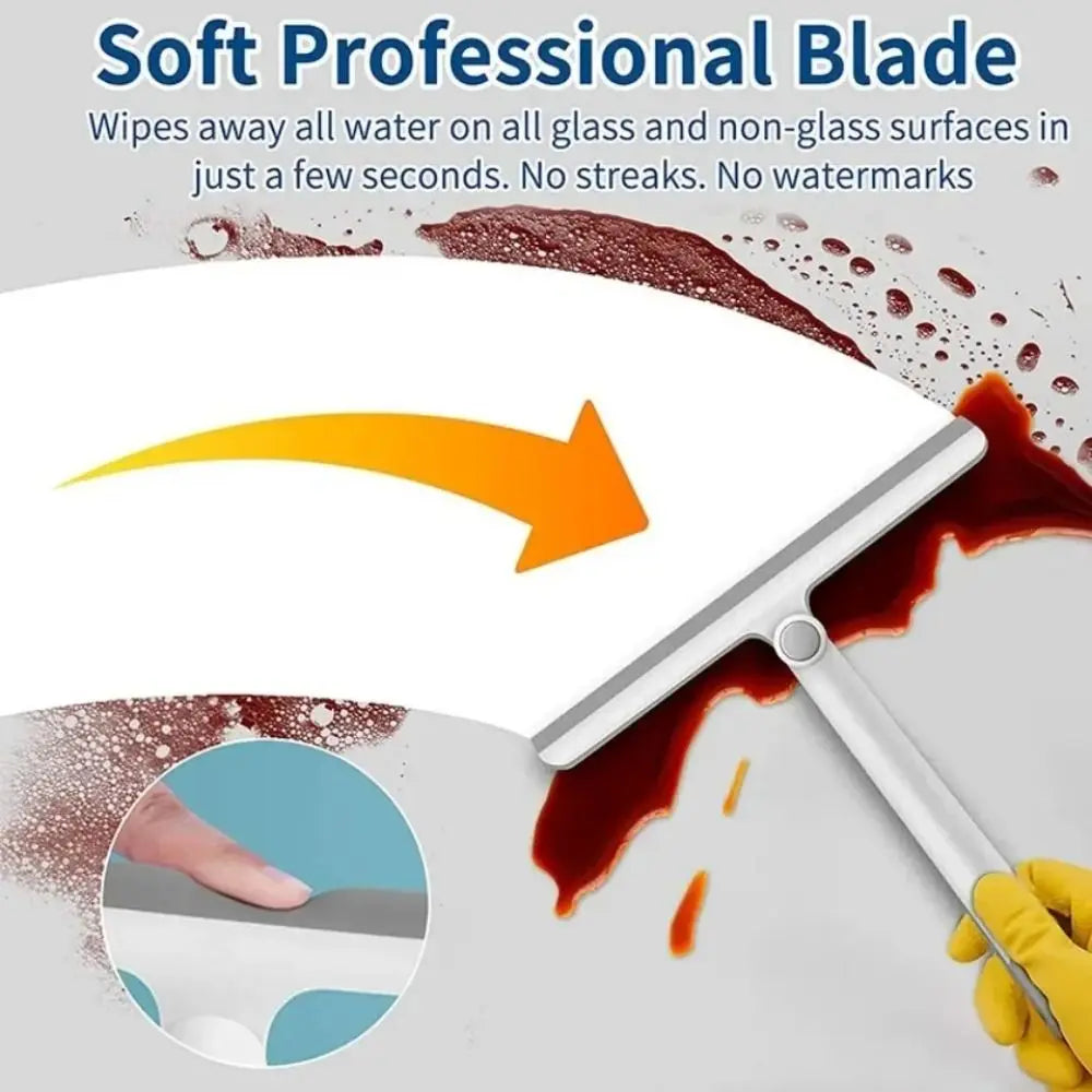 New PP 360 Degree Shower Squeegee TPR White Mirror Scraper Bathroom Cleaner Shower Use Oasis Select