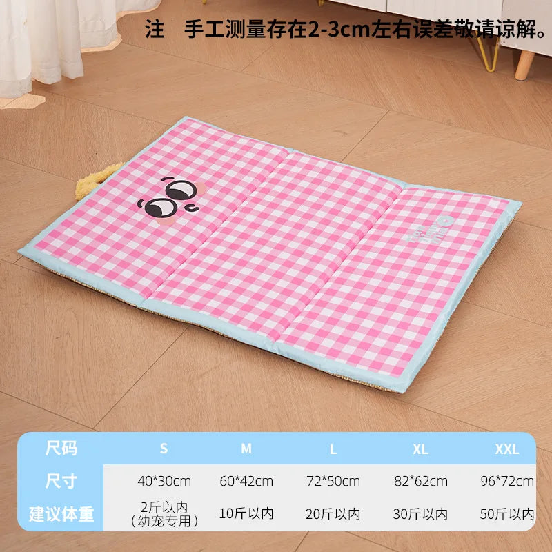 Four-season Pet Mat, Double-sided Dog Mat, Waterproof and Anti-slip for Small and Medium-sized Dogs and Cats in Summer Dog Bed Oasis Select pink XXL-96x72cm