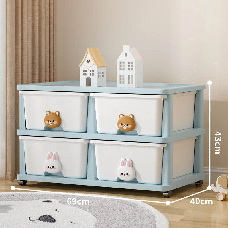 Locker Children's Baby Clothes Storage Box Bedside Table Cross-border Drawer Layered Storage Cabinet Cabinet Locker Oasis Select Doublerow2ndfloor