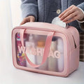 1pc Wet-dry separation makeup bag portable toiletry bag travel essentials large capacity storage bag fitness swimming essentials Oasis Select Pink