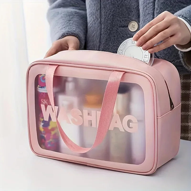 1pc Wet-dry separation makeup bag portable toiletry bag travel essentials large capacity storage bag fitness swimming essentials Oasis Select Pink