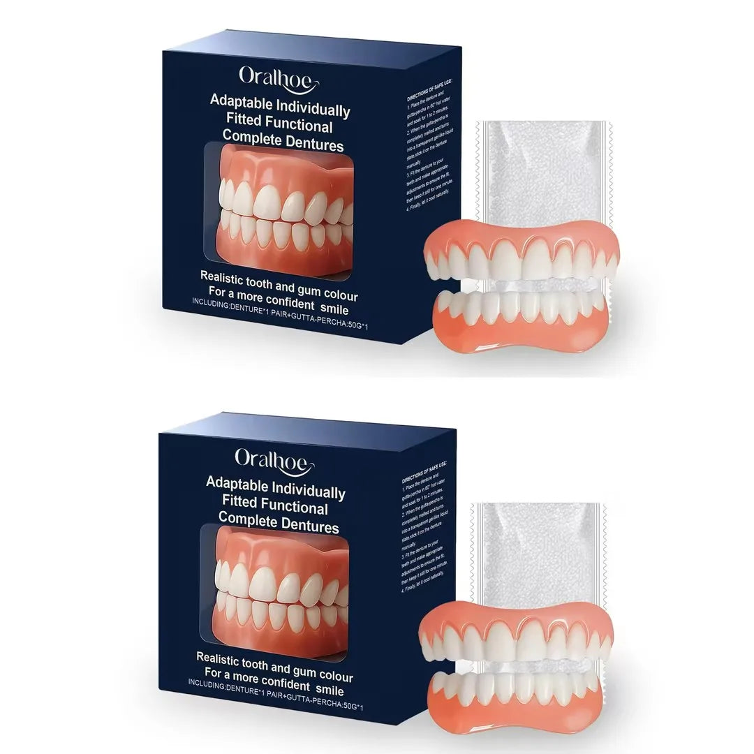 Denture Silicone Kit Temporary Orthodontic Teeth Upper Lower Fake Tooth Oral Hygiene Care Whitening Denture Simulation Braces Oasis Select 2 SETS