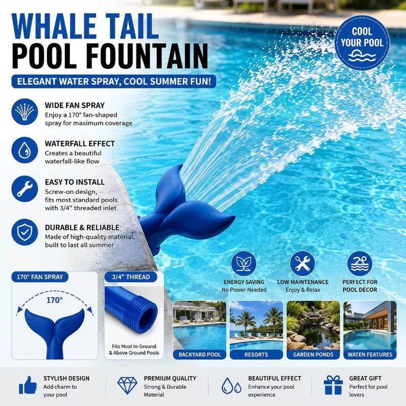 1pc 3/4 Inch Universal Pool Aerator Fountain - Lowers Water Temperature, Produces Waterfall Effect for Pools Oasis Select