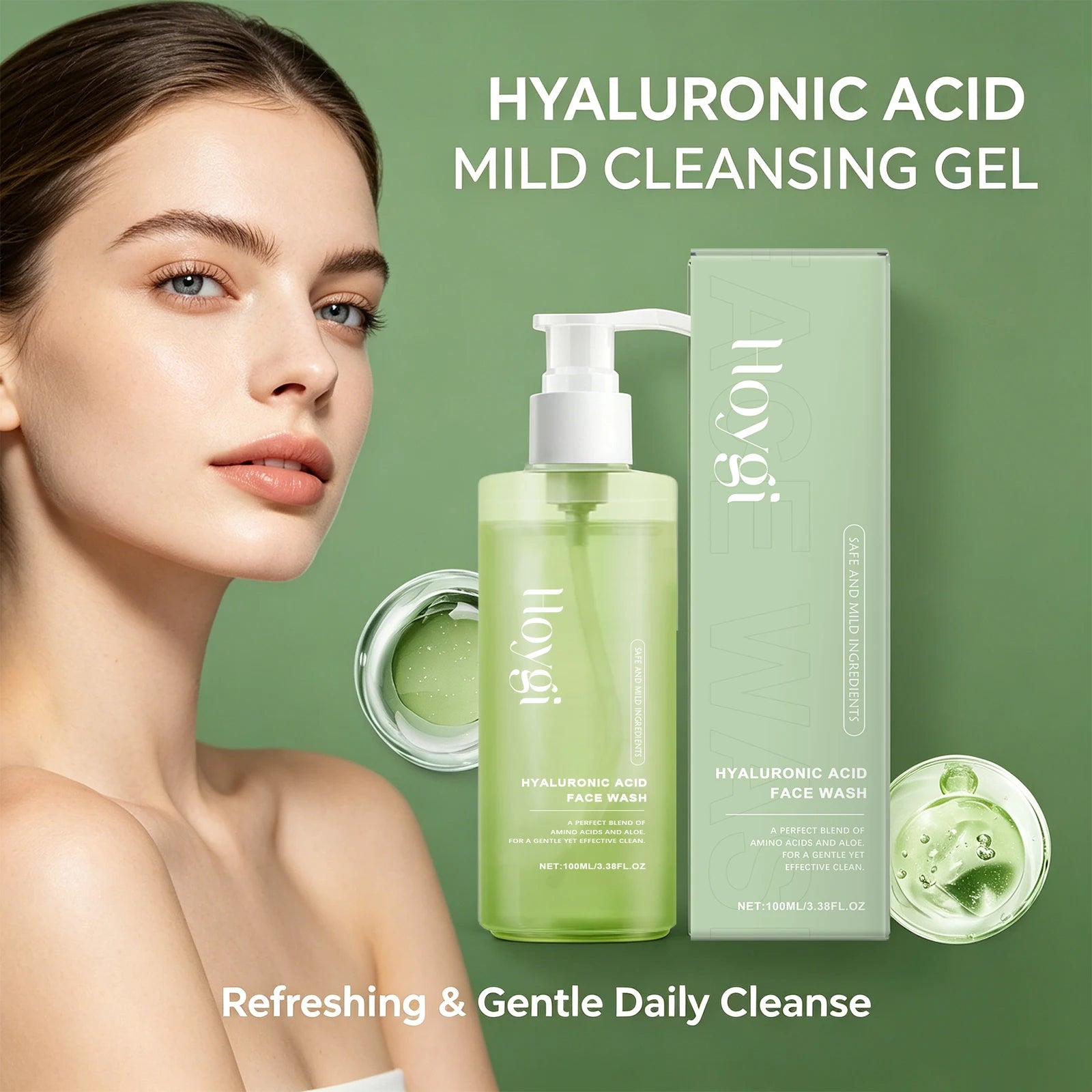 Hyaluronic Acid Face Washpurifies Pores Oil Control Removes Dirt Brightens Skin Blackhead Removal Hydrating Daily Cleanser Oasis Select