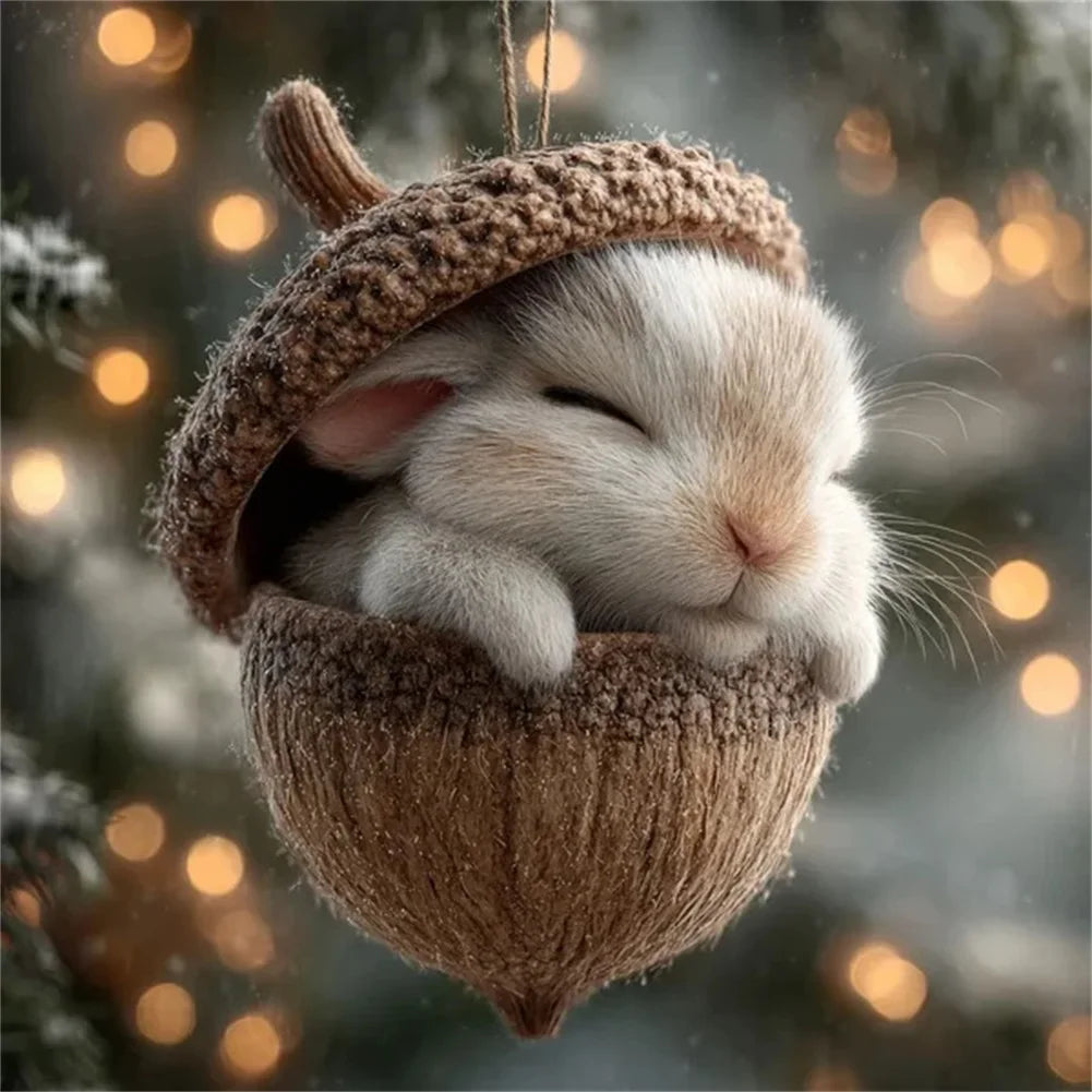 Acrylic 2D Animal Christmas Ornaments | Tree Pendants