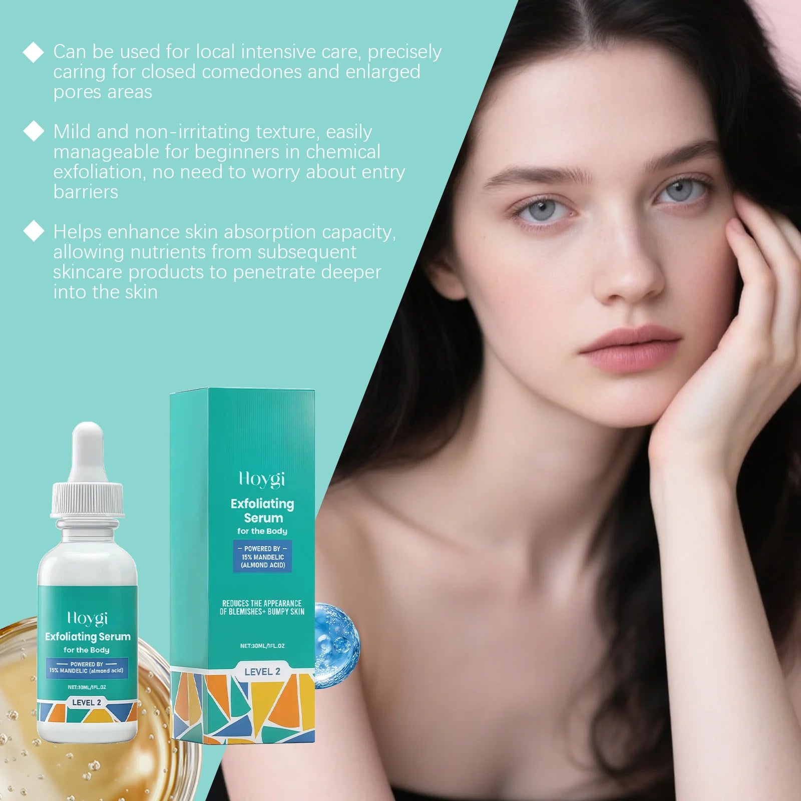 Mandelic Acid Serum Gentle Pore Minimizer Brightening Firming Hydrating For Sensitive Skin Daily Exfoliation Face Essence 30ml Oasis Select