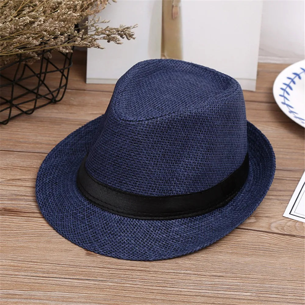 Children Kids Summer Beach Straw Hat Jazz Panama Breathable Hat Large Brim Outdoor Breathable Hats Girls Boy Sunhat Oasis Select G