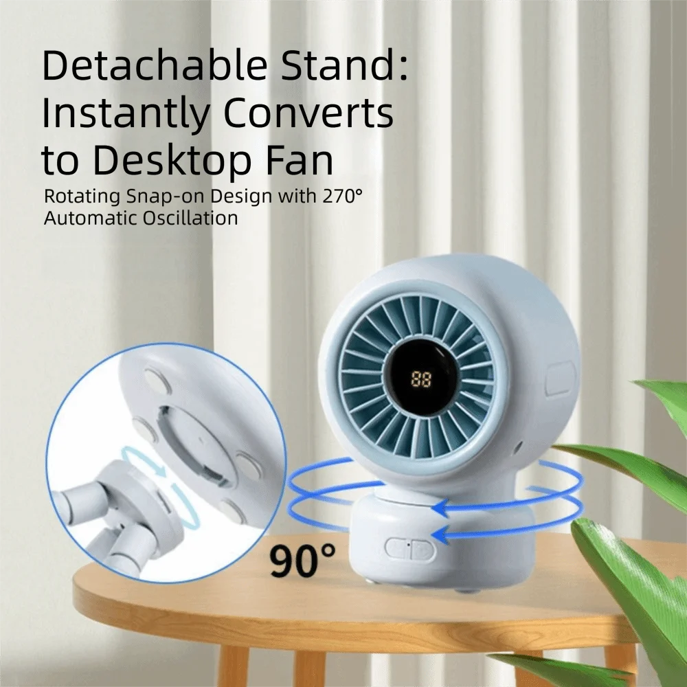 Clip Design 3 Speeds Stroller Fan 3600mAh 12H Runtime Clip Fan Quiet Operation Detachable Rechargeable Fan Crib Use Oasis Select