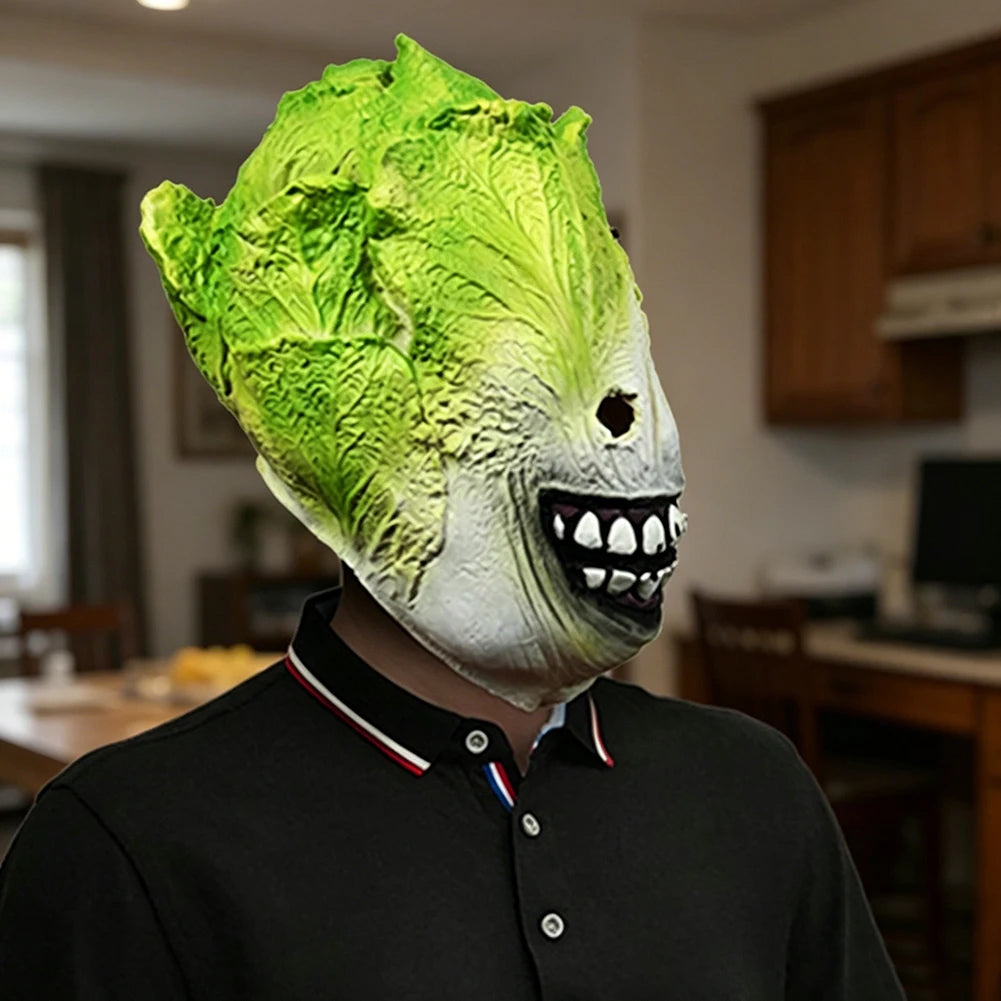 Funny Cabbage Head Mask – Silicone Novelty Costume Party Prop