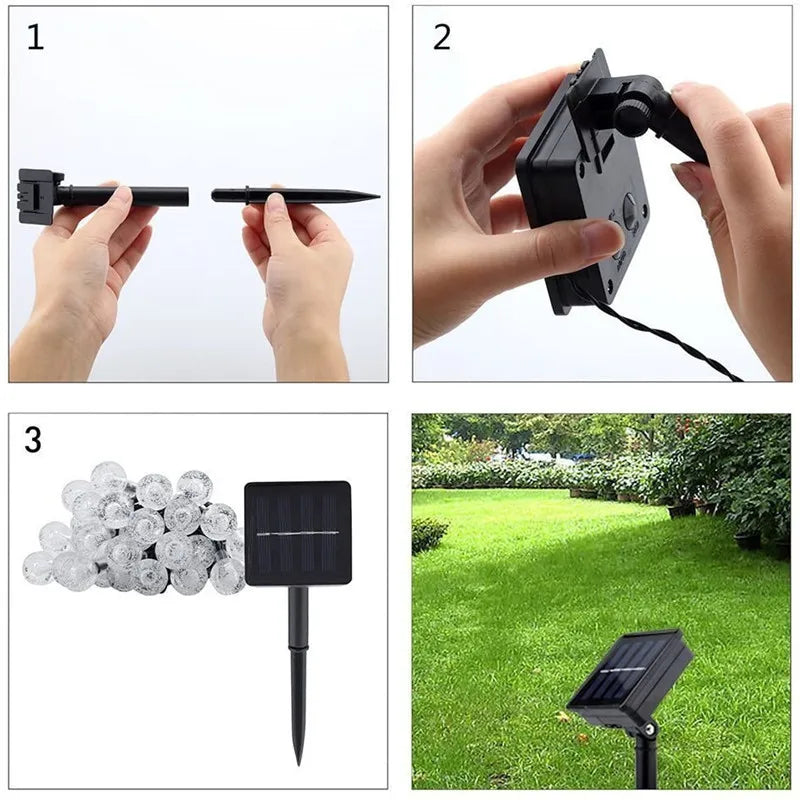 LED Solar Camping Outdoor Waterproof Colored Light String, Christmas Light String, Balcony Garden Courtyard Decorative Light Oasis Select